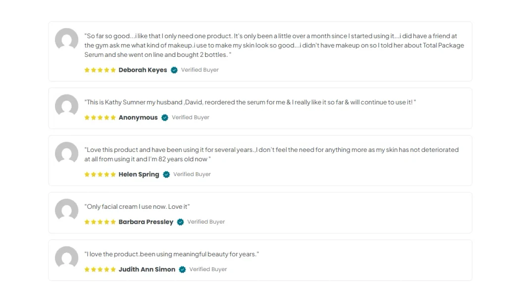 total package serum real user reviews